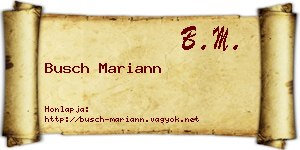 Busch Mariann névjegykártya