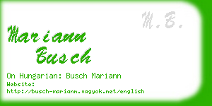 mariann busch business card